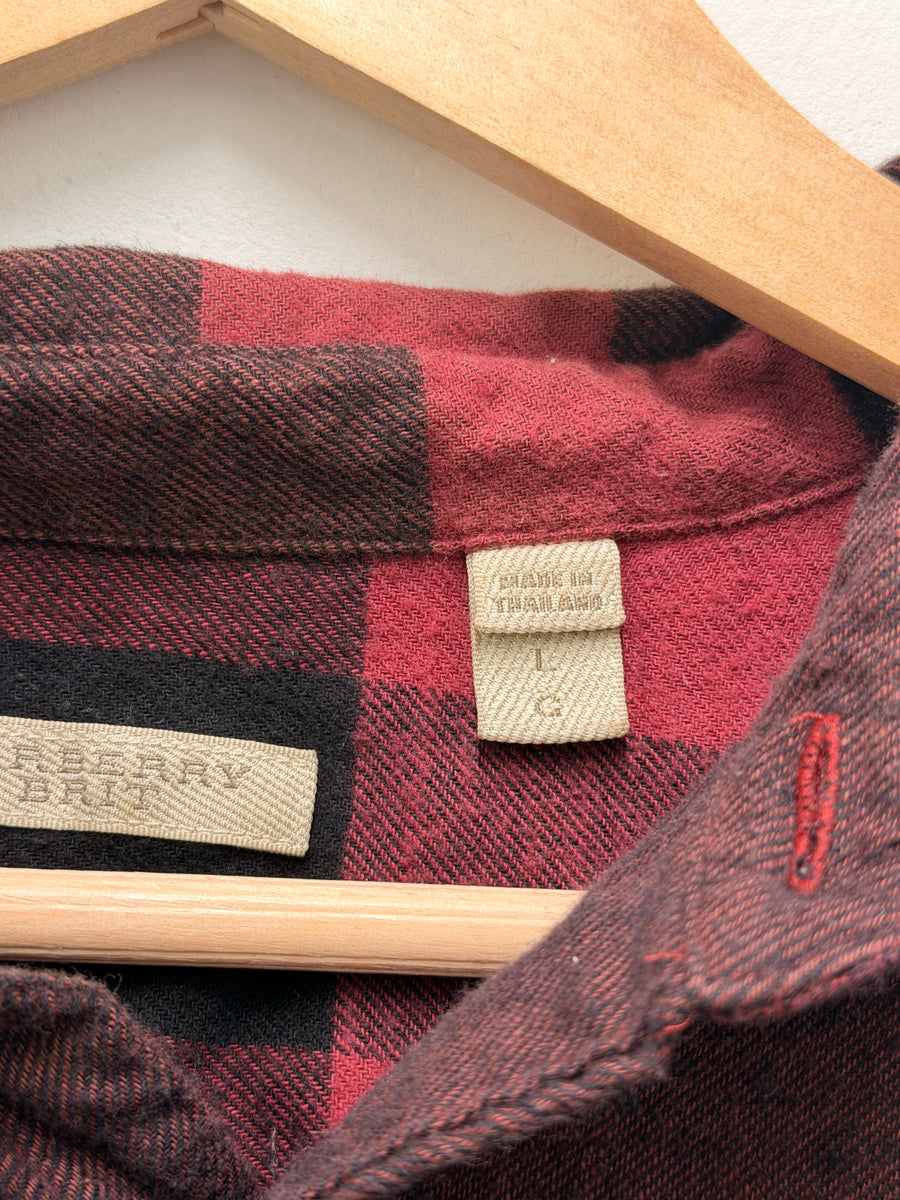 Burberry - Flannel Shirt - Burgundy Black Check -