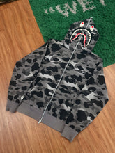 Load image into Gallery viewer, BAPE - Grey Glow In The Dark Shark Full Zip Hoodie - Size 2XL - PreOwned
