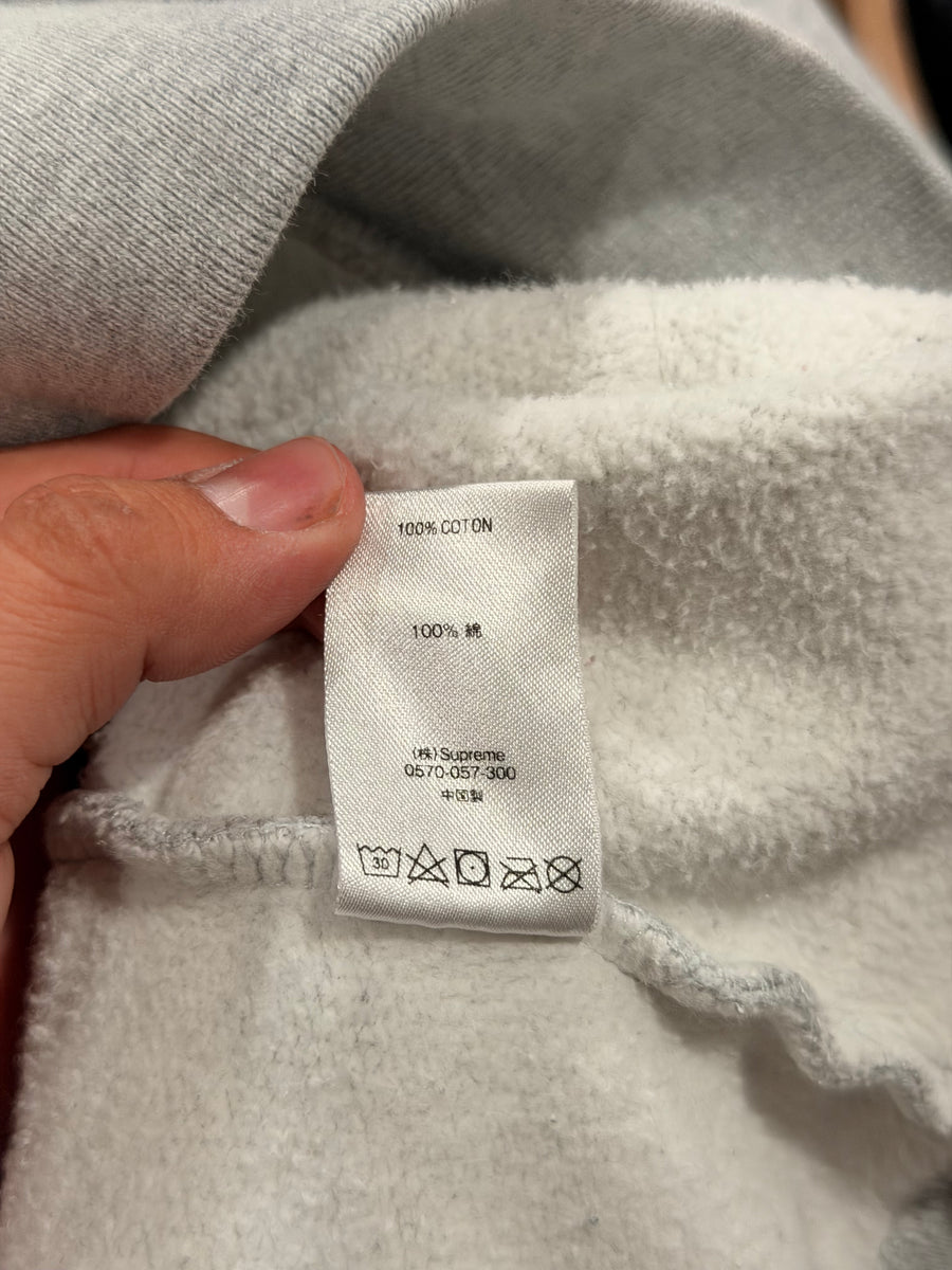 Supreme - Text Stripe Hoodie - Heather Grey