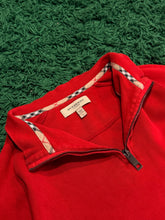 Load image into Gallery viewer, Burberry - Cotton Quarter Zip Sweater Red (Retail $695) - Size Large
