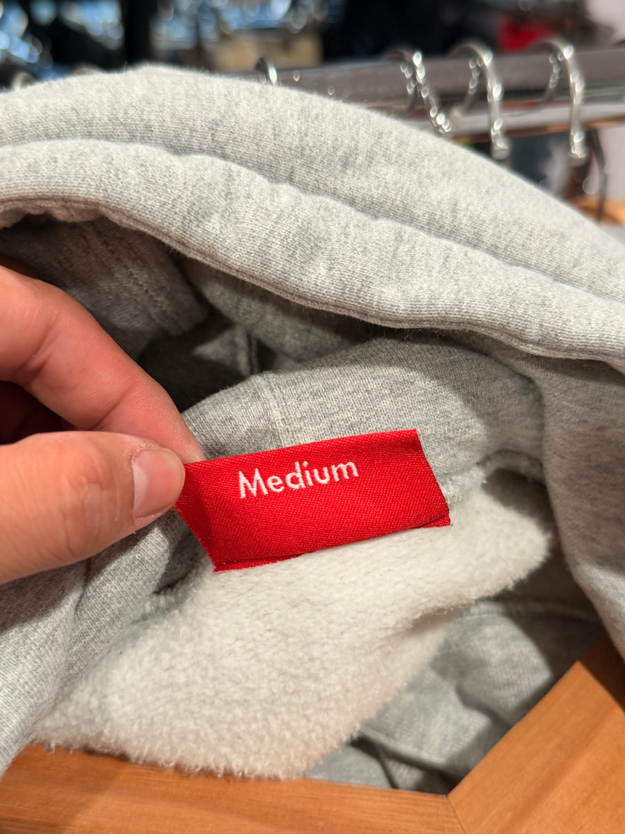 Supreme - Text Stripe Hoodie - Heather Grey