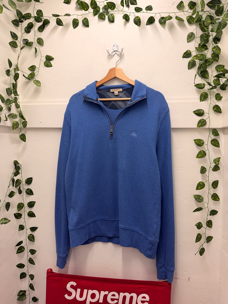 Burberry - Quarter Zip Pullover - Blue -