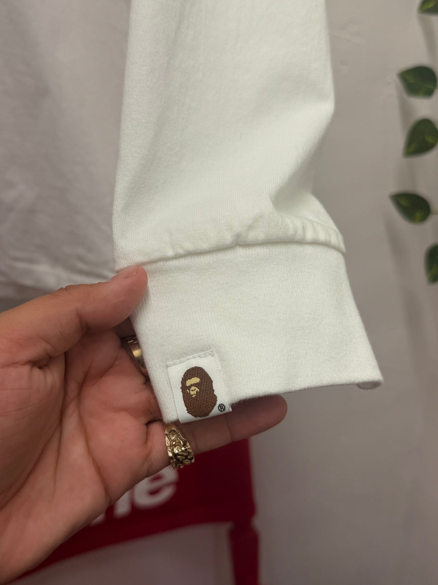 BAPE - College Long Sleeve - White