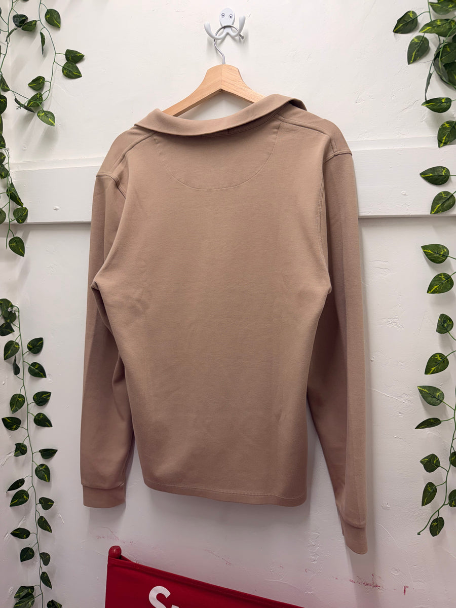 Burberry - Quarter Zip Pullover - Beige Check Sides