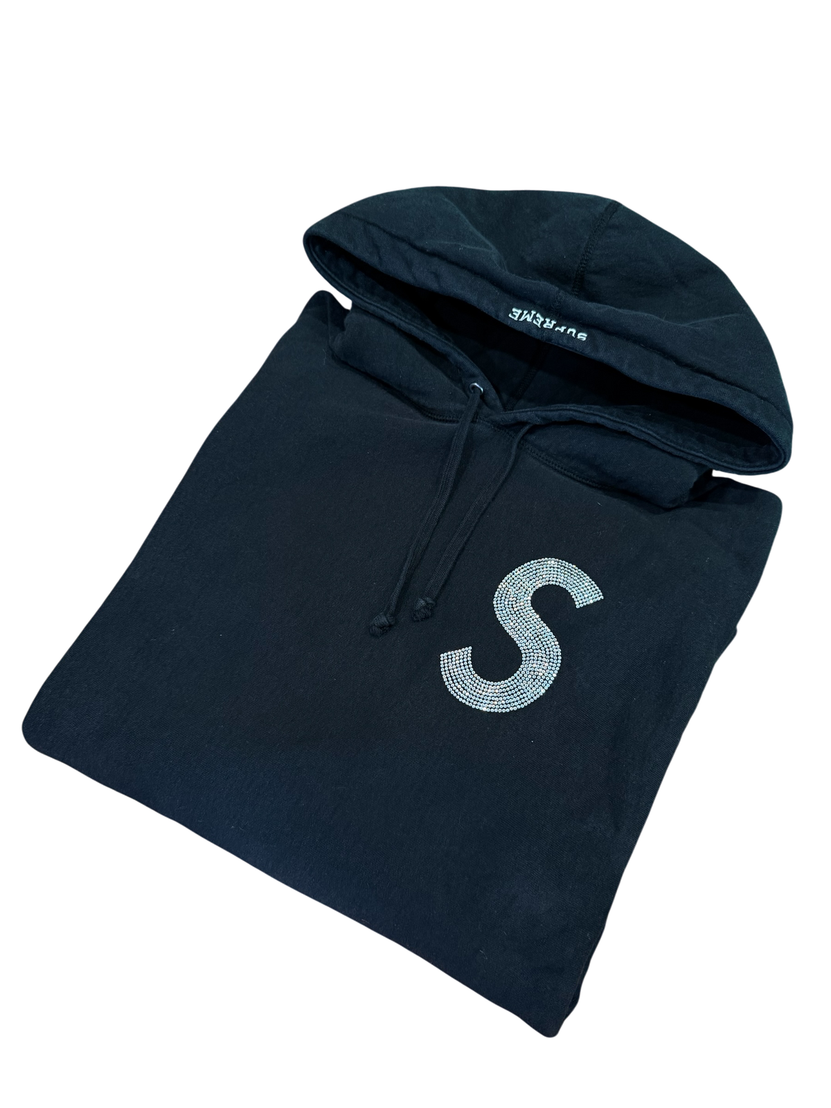 Supreme - Swarovski S Logo Hoodie - Black - Size M - Preowned - Retails $298+