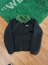 Load image into Gallery viewer, Stussy 8 Ball Reversible Sherpa Fleece Jacket - Green/Black - Size Small - PreOwned

