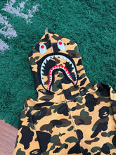 Load image into Gallery viewer, BAPE - Yellow Camo Shark Full Zip Hoodie Large
