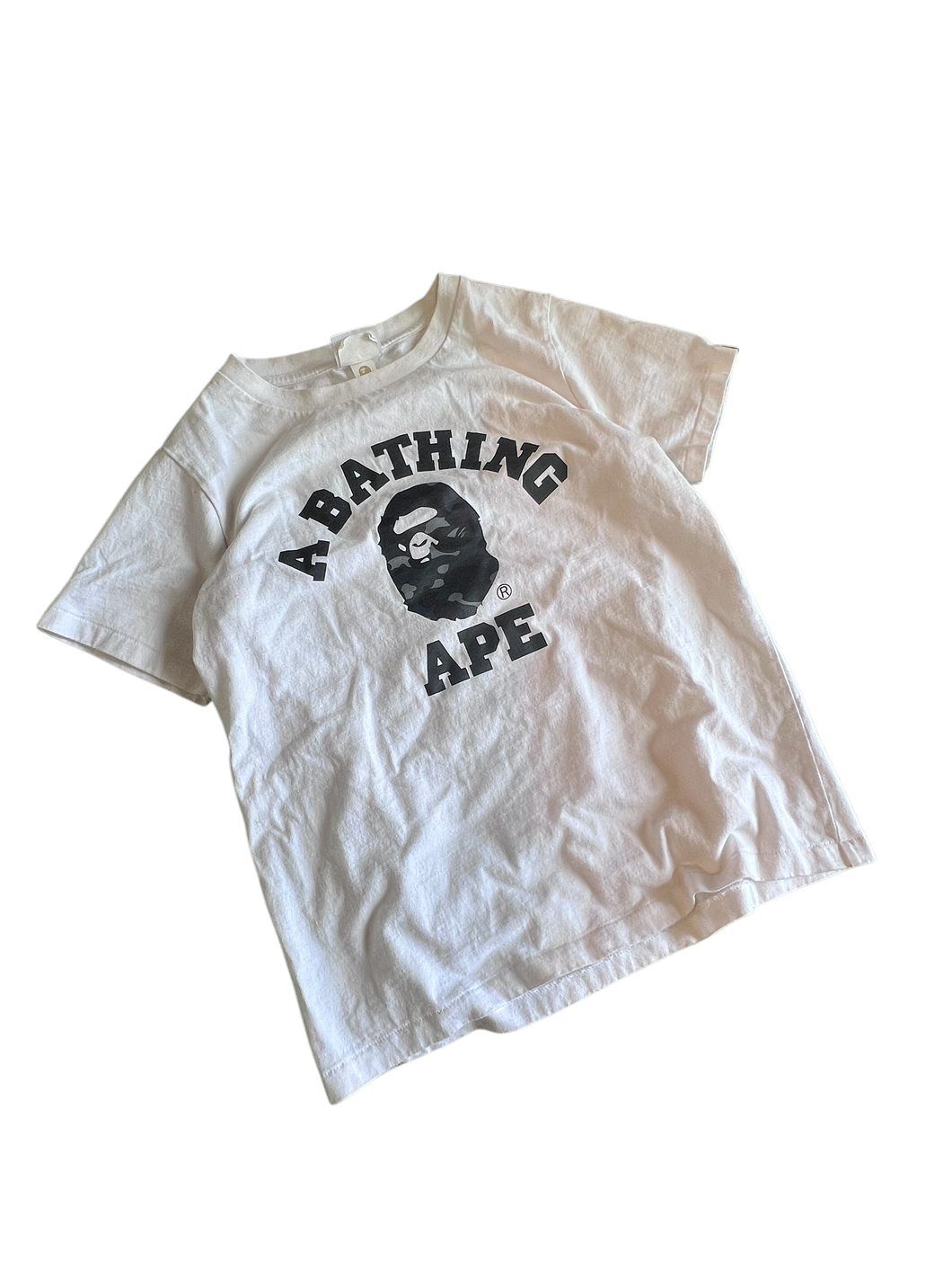 Bape Black College Camo Logo Tee Size Small Ladies
