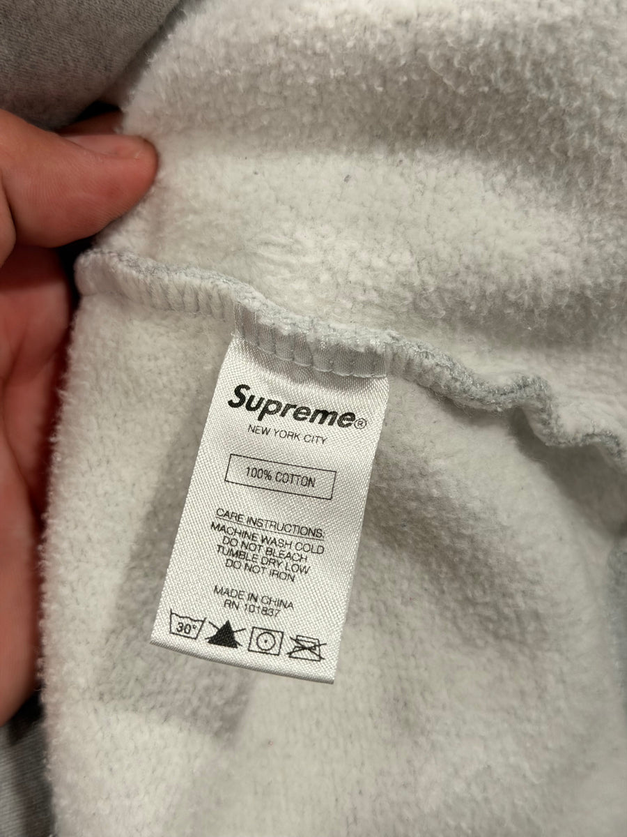 Supreme - Text Stripe Hoodie - Heather Grey