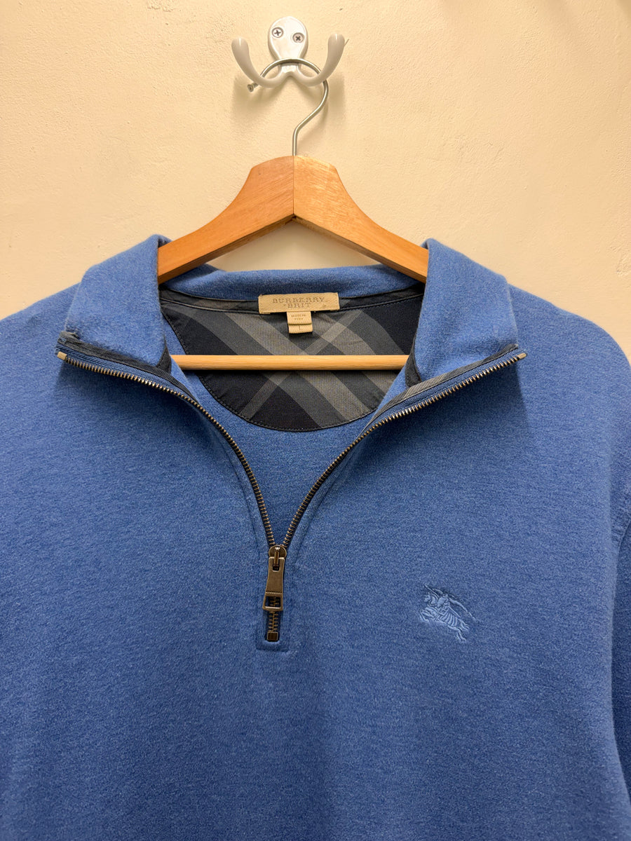 Burberry - Quarter Zip Pullover - Blue -