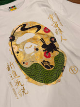 Load image into Gallery viewer, BAPE - Year Of The Rabbit Gold Ape Head White Graphic Tee - 2XL - Brand New
