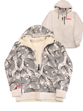 Load image into Gallery viewer, Aape by Bathing Ape - Grey Snow Camo Reversible Sherpa Full Zip - XS - PreOwned
