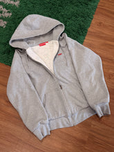 Load image into Gallery viewer, SUPREME - Grey Mini Box Logo Floral Thermal Zip Up Hoodie - Large (Fits Medium) - PreOwned
