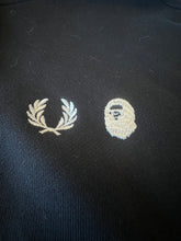 Load image into Gallery viewer, BAPE x Fred Perry Black Zip Up Hoodie Size Large
