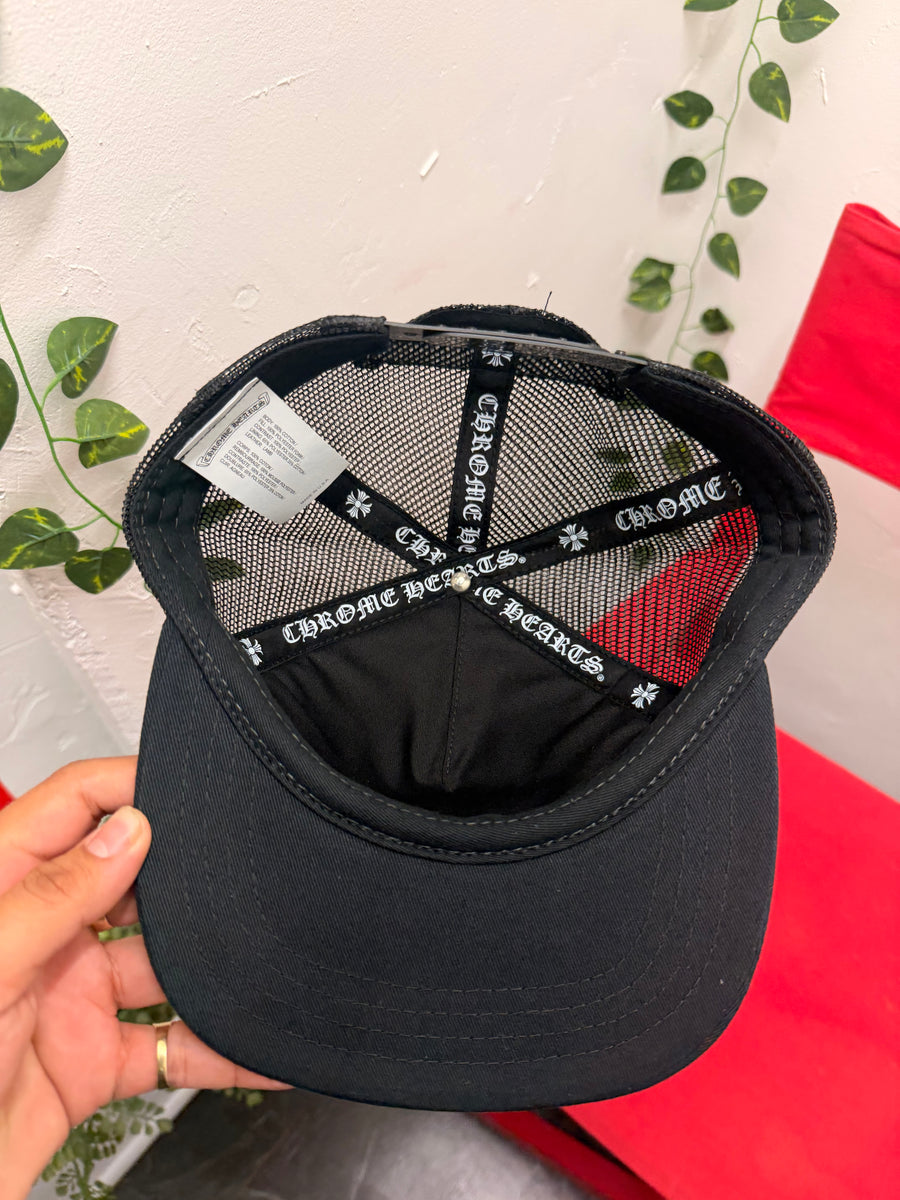 Chrome Hearts - Triple Cross Leather Trucker - Black