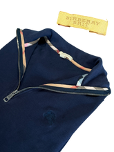 Load image into Gallery viewer, Burberry - Navy Quarter Zip Sweater Medium - Retail $495
