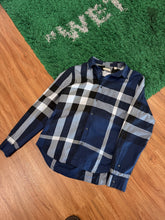 Load image into Gallery viewer, Burberry Check Shirt - Navy Grey - Size L - Preowned
