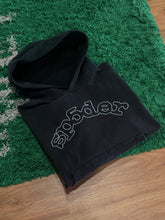 Load image into Gallery viewer, SP5DER - Washed Black Logo Hoodie - Large (Undersized Fit) - PreOwned
