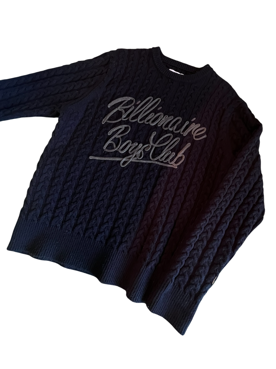 Billionaire Boys Club Black Cable Knit Sweater Size Large