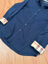 Load image into Gallery viewer, Burberry - Dark Navy Button-Up Shirt - Size Medium
