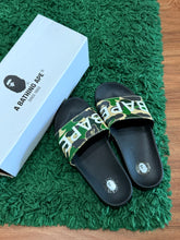 Load image into Gallery viewer, BAPE - Green Camo Logo Slides - Size 8M - Brand New
