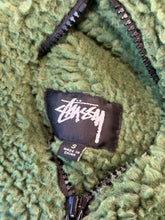 Load image into Gallery viewer, Stussy 8 Ball Reversible Sherpa Fleece Jacket - Green/Black - Size Small - PreOwned
