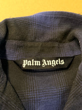 Load image into Gallery viewer, Palm Angels - Navy Plaid Teddy Bowling Shirt Medium - Retail $665
