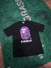 Load image into Gallery viewer, BAPE Purple Camo Ape Black T-Shirt Size XL
