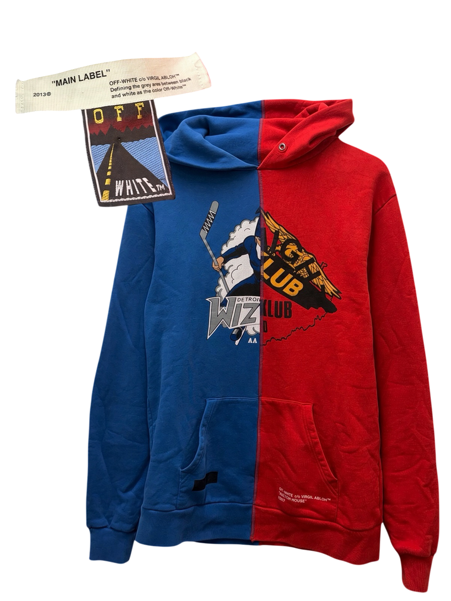 Off-White - Midnight Studios Split Hoodie - Blue/Red -