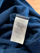 Load image into Gallery viewer, Burberry - Navy Quarter Zip Check Elbow Sweatshirt - Size Large - Retail $595

