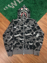 Load image into Gallery viewer, BAPE - Grey Glow In The Dark Shark Full Zip Hoodie - Size 2XL - PreOwned
