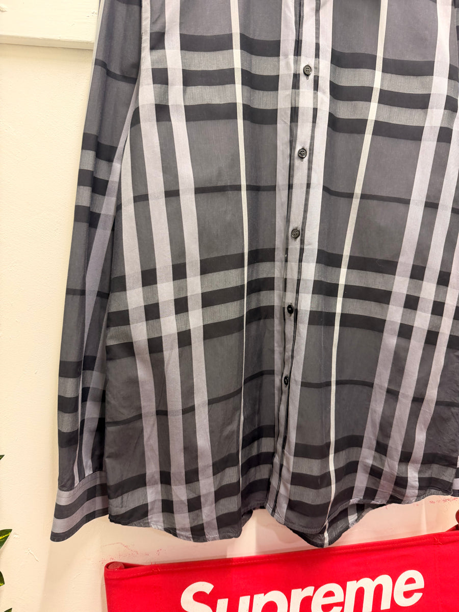 Burberry - Check Shirt Button Up - Grey Black