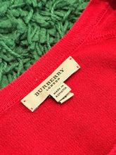 Load image into Gallery viewer, Burberry - Red Check Shoulders Crewneck - Size M - Preowned
