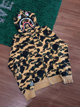 Load image into Gallery viewer, BAPE - Yellow Camo Shark Full Zip Hoodie Size XL - PreOwned
