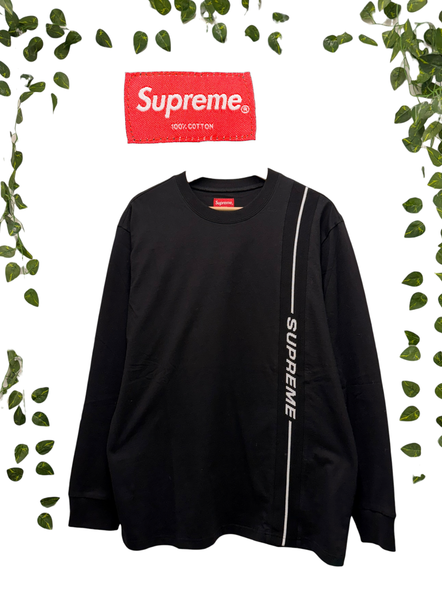 Supreme - Vertical Logo Stripe L/S - Black