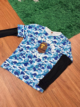 Load image into Gallery viewer, BAPE - Blue Camo - Long Sleeve Tee – Kids 160 – Pre-Owned
