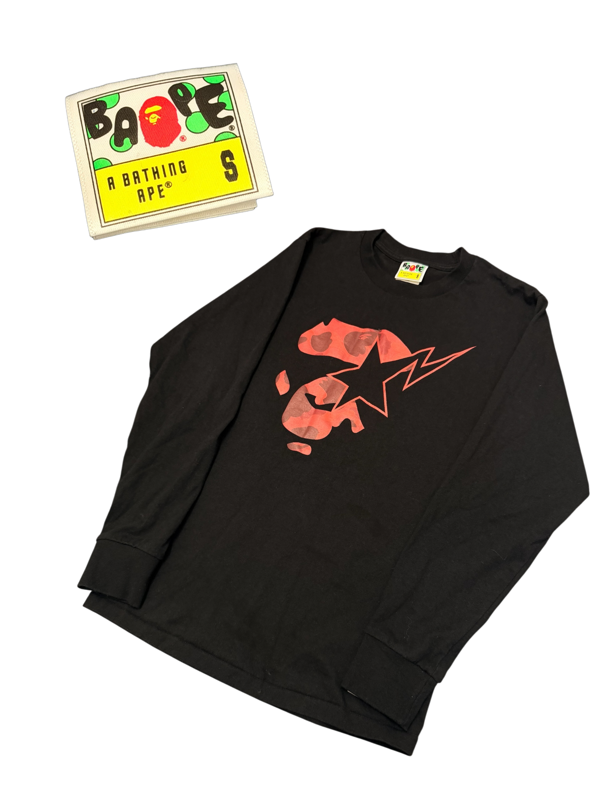Bape - LS Tee - Red Camo Ape Sta -