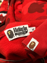 Load image into Gallery viewer, BAPE - Red Camo Shark Full Zip Hoodie - Size XL - PreOwned Good Condition
