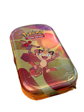 Load image into Gallery viewer, Pokémon Kanto Friends Mini Tin (Meowth) – Brand New Sealed
