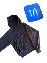Load image into Gallery viewer, YZY GAP Black Washed Zip Up Hoodie Sizes M,L
