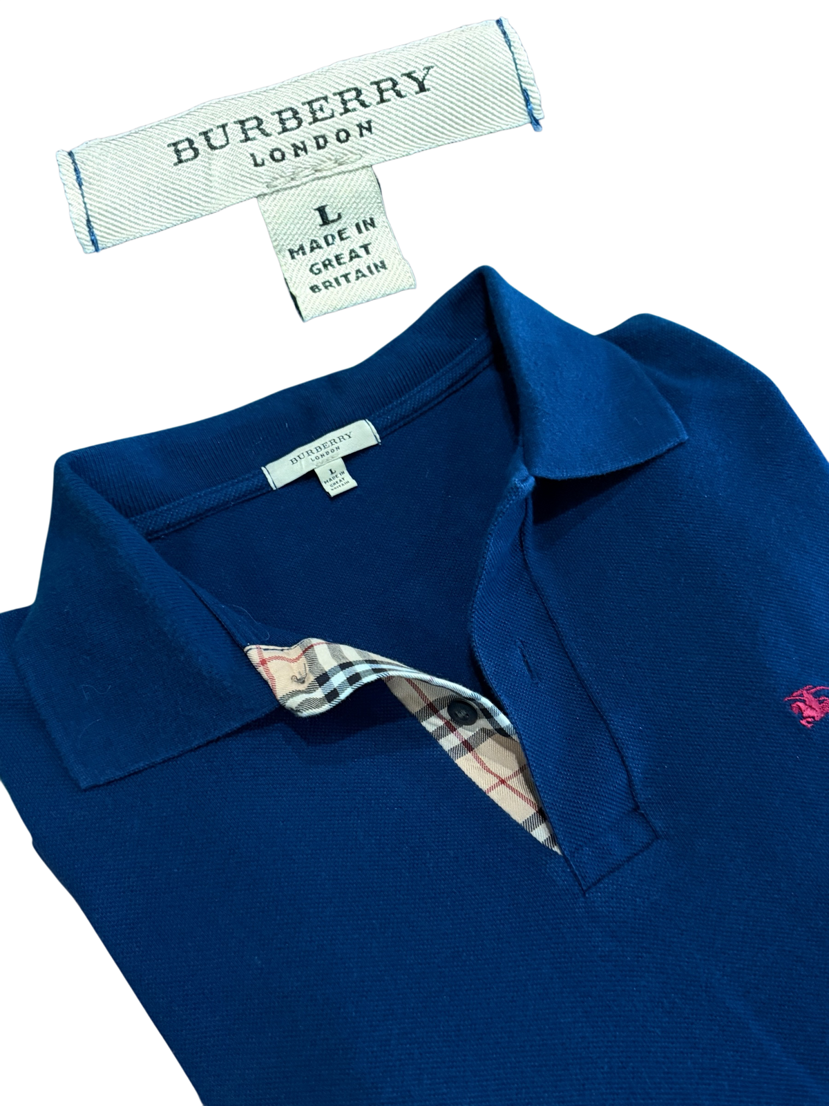Burberry - Polo - Navy - Size L - Preowned
