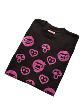 Load image into Gallery viewer, BAPE Baby Milo &amp; Heart Mushroom Logo Black Tee - Size XS Ladies
