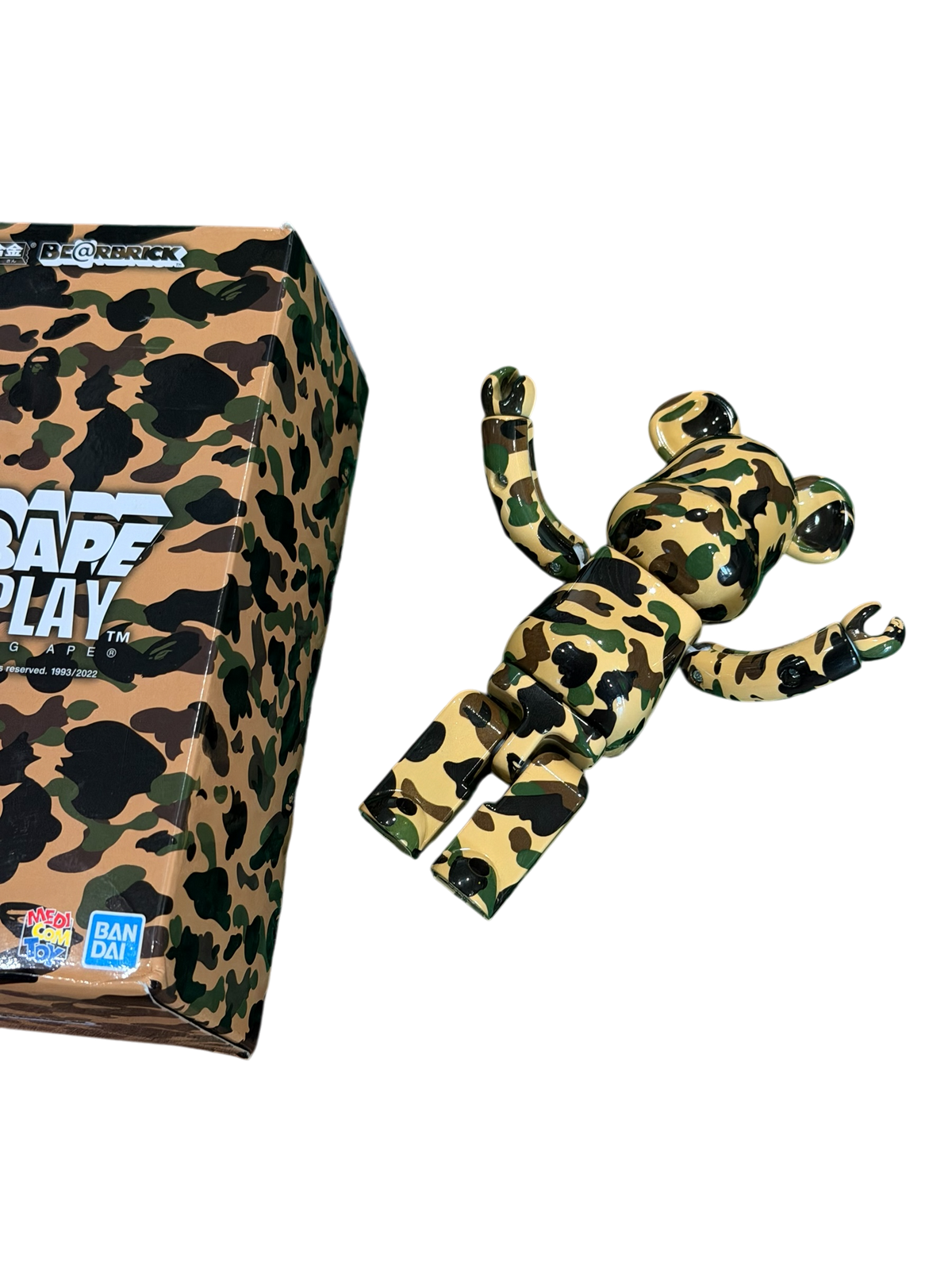 BAPE PLAY - Yellow Camo BE@RBRICK 200% Figure - Brand New