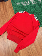 Load image into Gallery viewer, Burberry - Red Check Shoulders Crewneck - Size M - Preowned
