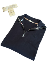 Load image into Gallery viewer, Burberry - Black Quarter Zip Sweater Medium - Retail $495
