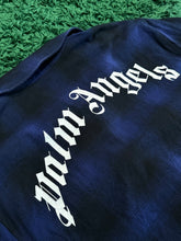 Load image into Gallery viewer, Palm Angels - Navy Plaid Teddy Bowling Shirt Medium - Retail $665

