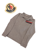 Load image into Gallery viewer, Moncler - Gray Long Sleeve Polo Shirt - Kids 10Y - Retail $220
