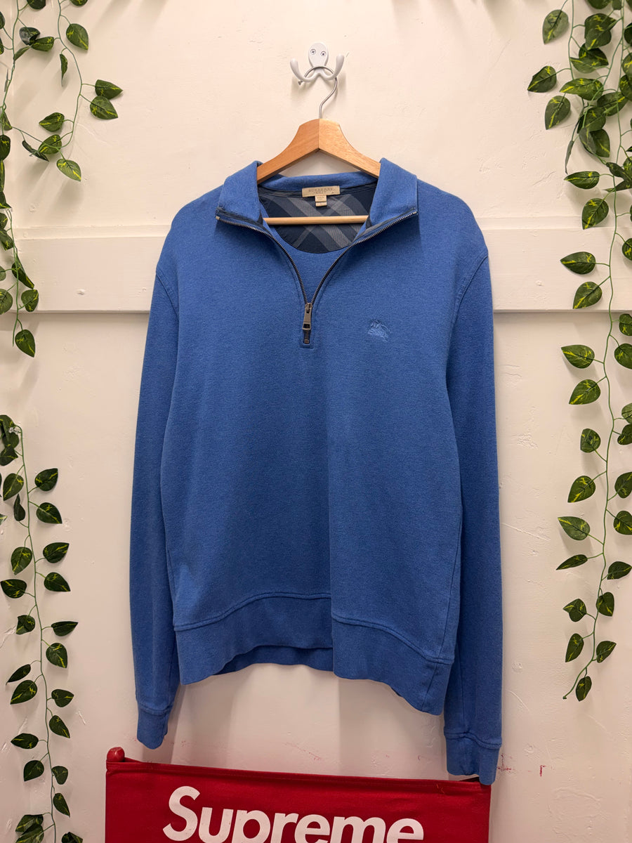 Burberry - Quarter Zip Pullover - Blue -