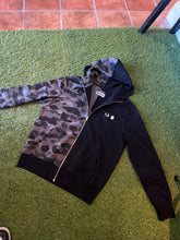 Load image into Gallery viewer, BAPE x Fred Perry Black Zip Up Hoodie Size Large
