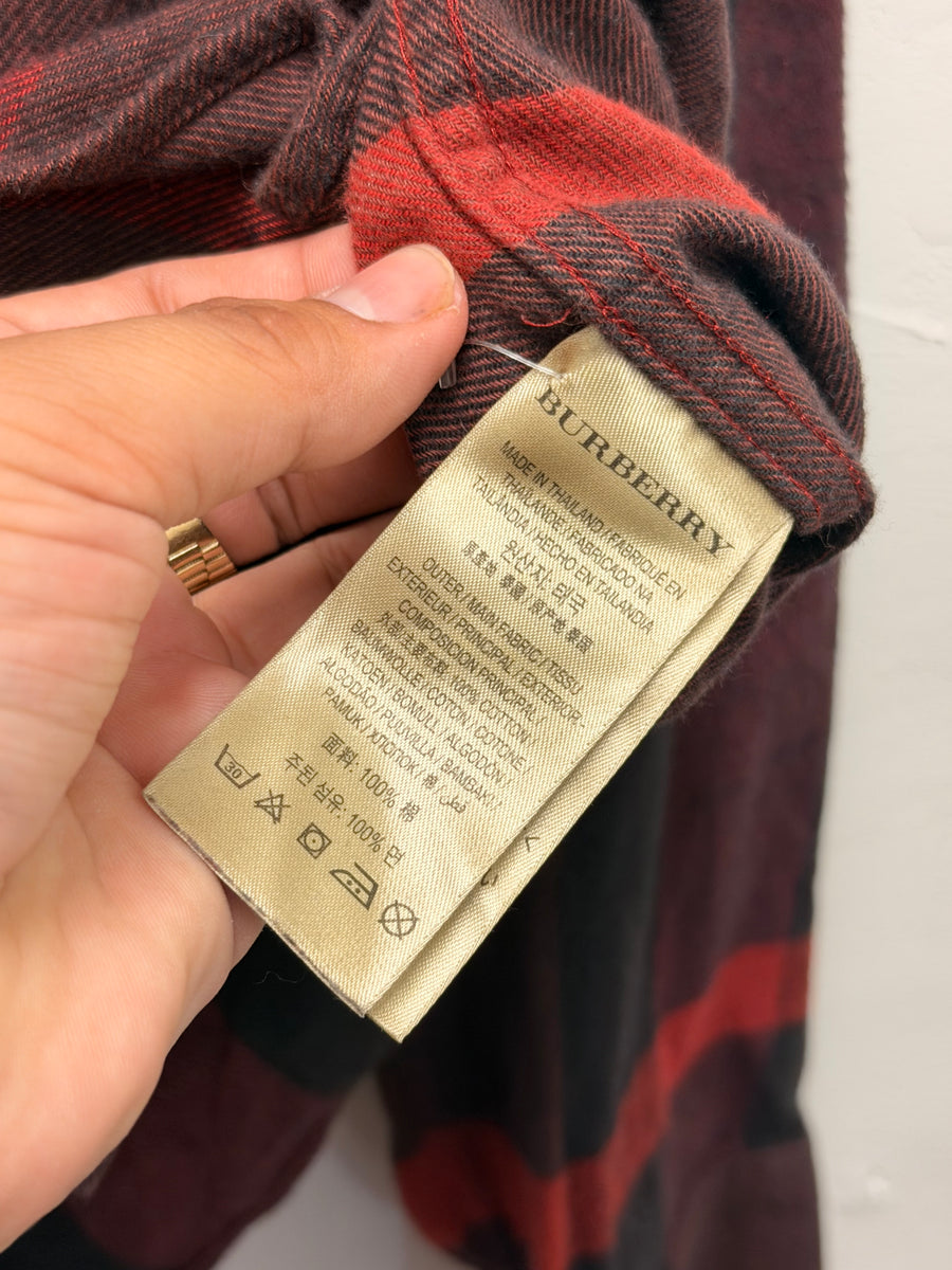 Burberry - Flannel Shirt - Burgundy Black Check -